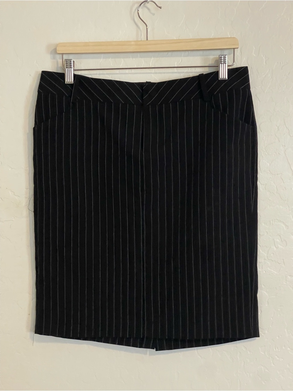 Rampage Black Pinstripe Pencil Skirt